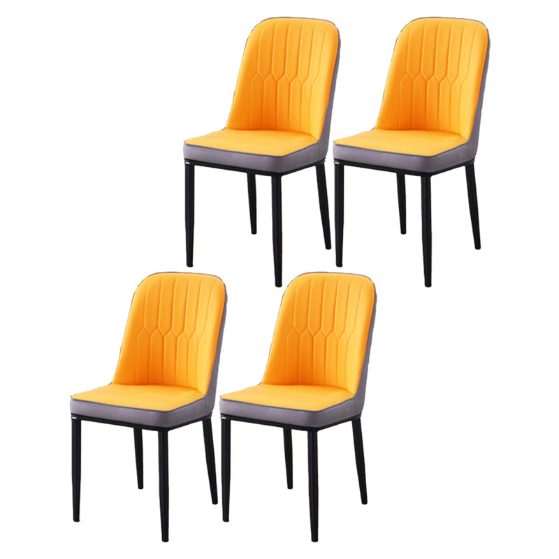 Chaise d'appoint d'intérieur scandinave, dossier Parsons, chaise de salle à manger rembourrée en métal