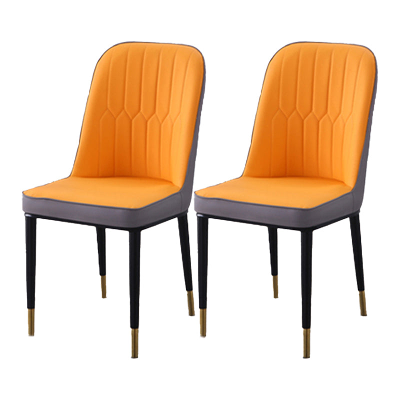 Chaise d'appoint d'intérieur scandinave, dossier Parsons, chaise de salle à manger rembourrée en métal