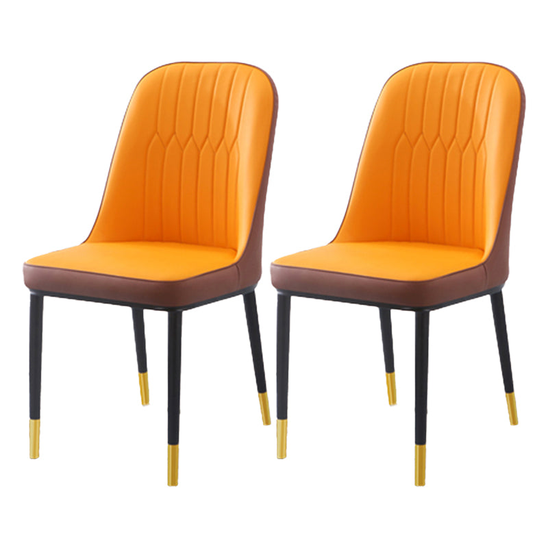 Chaise d'appoint d'intérieur scandinave, dossier Parsons, chaise de salle à manger rembourrée en métal