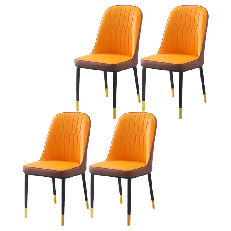 Chaise d'appoint d'intérieur scandinave, dossier Parsons, chaise de salle à manger rembourrée en métal