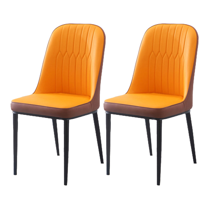 Chaise d'appoint d'intérieur scandinave, dossier Parsons, chaise de salle à manger rembourrée en métal