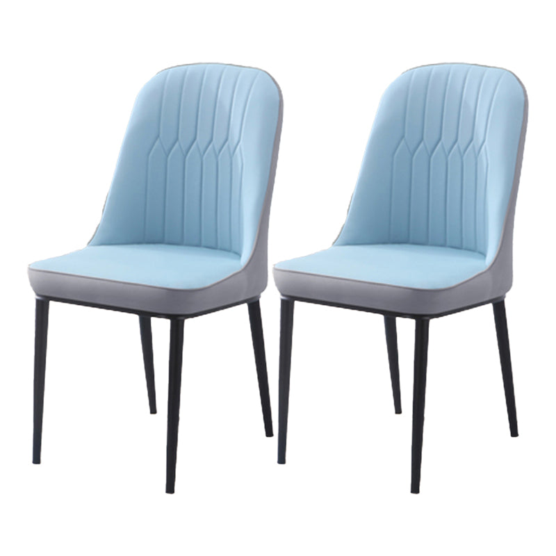 Chaise d'appoint d'intérieur scandinave, dossier Parsons, chaise de salle à manger rembourrée en métal