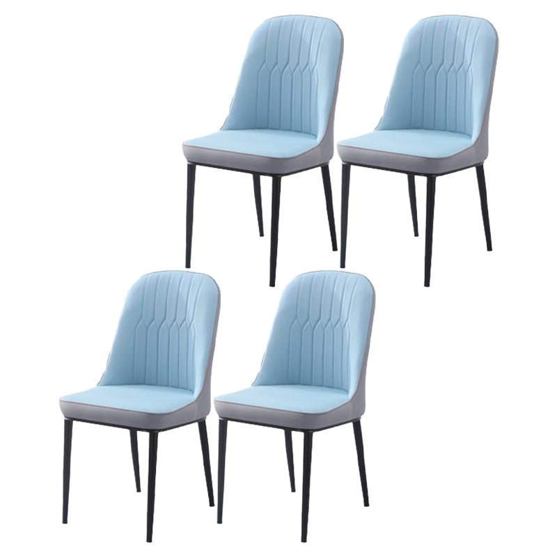 Chaise d'appoint d'intérieur scandinave, dossier Parsons, chaise de salle à manger rembourrée en métal