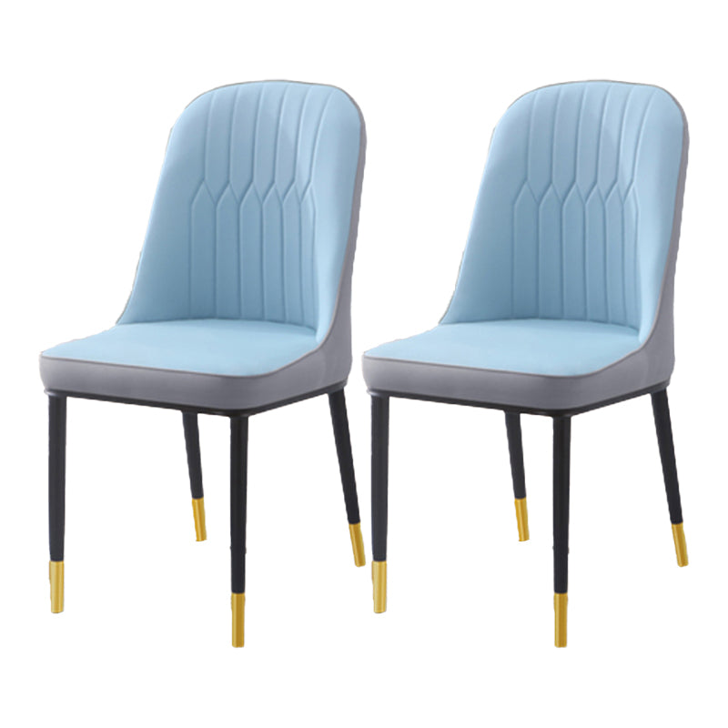 Chaise d'appoint d'intérieur scandinave, dossier Parsons, chaise de salle à manger rembourrée en métal