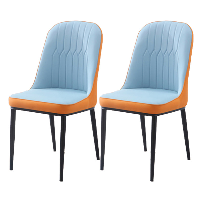 Chaise d'appoint d'intérieur scandinave, dossier Parsons, chaise de salle à manger rembourrée en métal