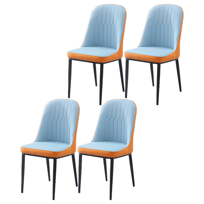 Chaise d'appoint d'intérieur scandinave, dossier Parsons, chaise de salle à manger rembourrée en métal