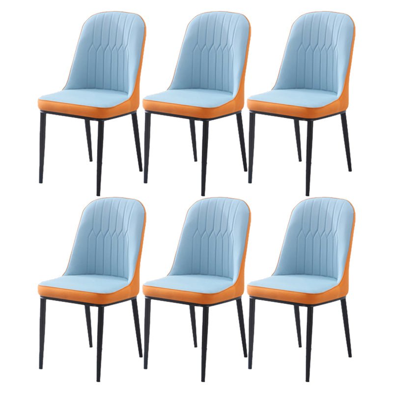 Chaise d'appoint d'intérieur scandinave, dossier Parsons, chaise de salle à manger rembourrée en métal