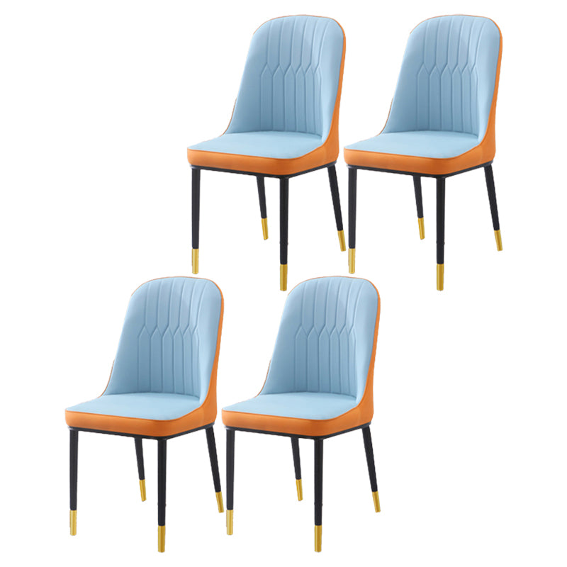 Chaise d'appoint d'intérieur scandinave, dossier Parsons, chaise de salle à manger rembourrée en métal