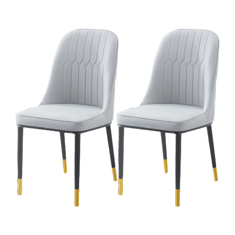 Chaise d'appoint d'intérieur scandinave, dossier Parsons, chaise de salle à manger rembourrée en métal