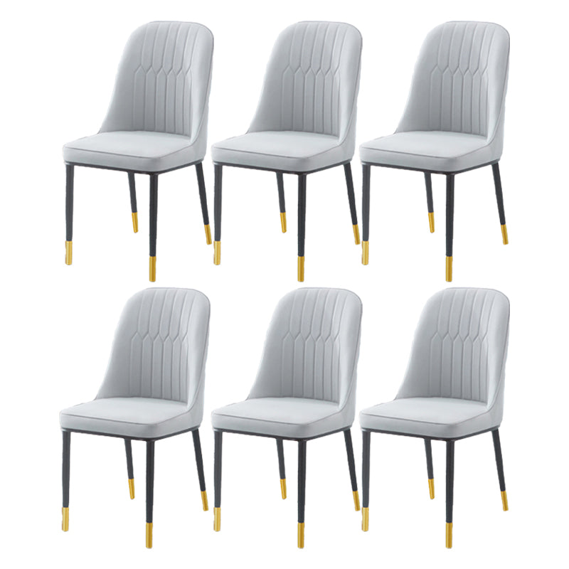 Chaise d'appoint d'intérieur scandinave, dossier Parsons, chaise de salle à manger rembourrée en métal