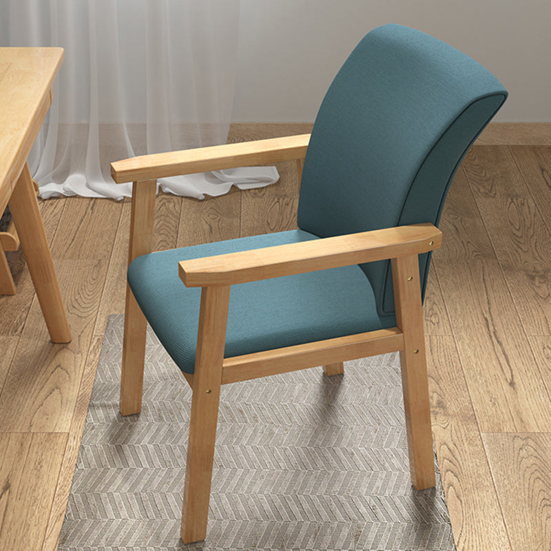Fauteuil d'intérieur contemporain, chaise de salle à manger simple en bois rembourré à dossier solide