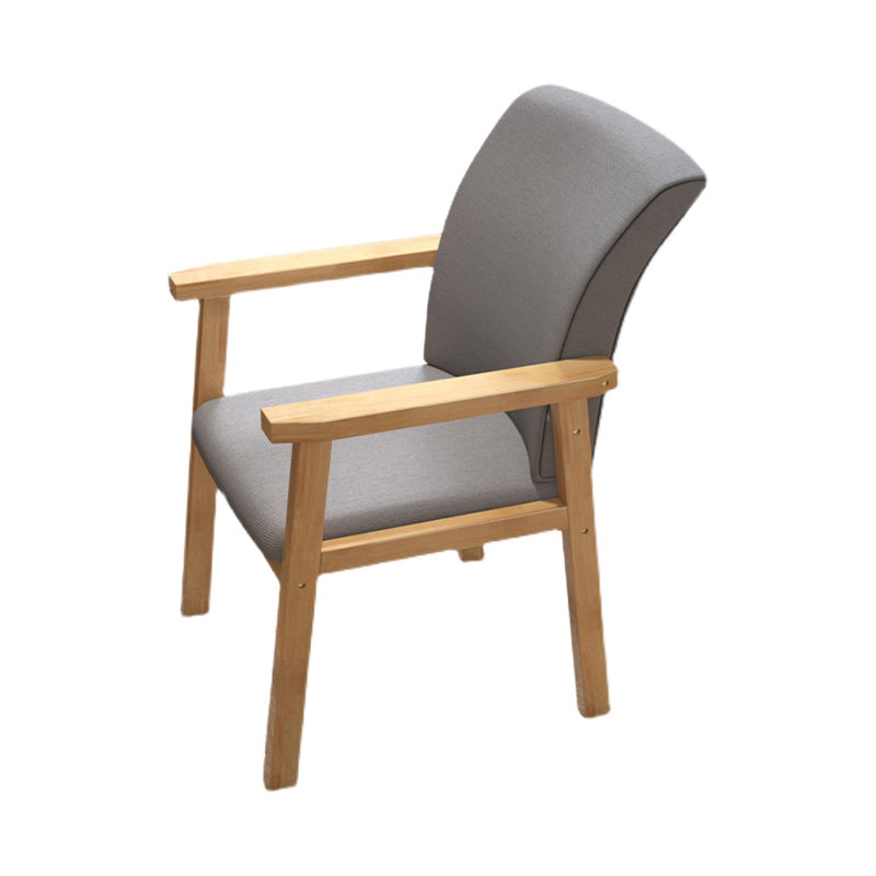 Silla de comedor interior de madera tapizada con respaldo sólido contemporáneo