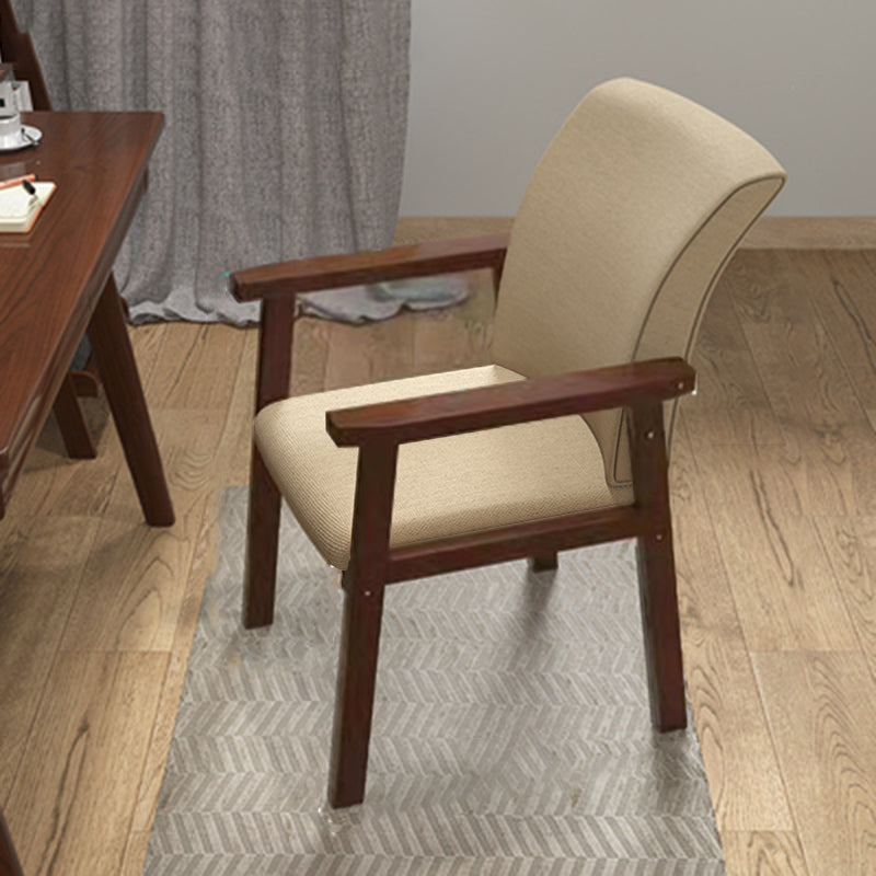 Silla de comedor interior de madera tapizada con respaldo sólido contemporáneo