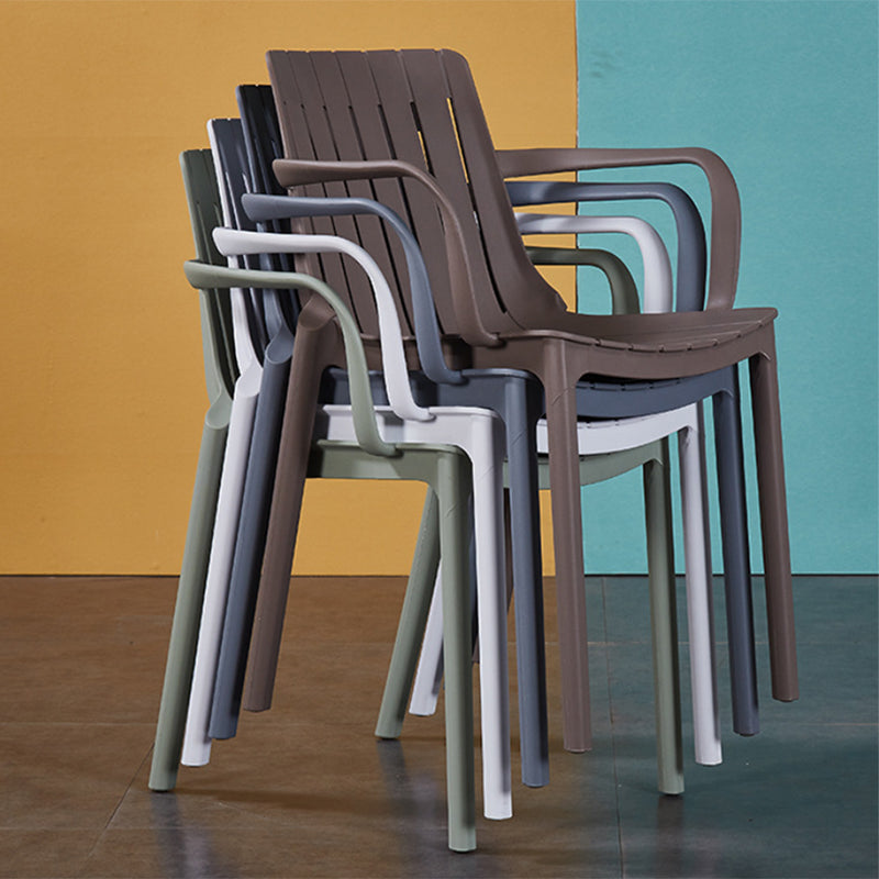 Sillas de comedor de cocina de estilo moderno, sillas de comedor de plástico con brazos apilables
