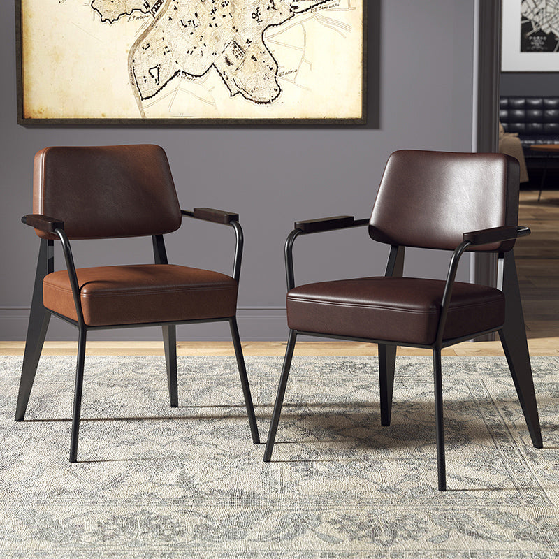 Chaise de salle à manger en métal rembourrée à dossier ouvert de chaise scandinave d'intérieur