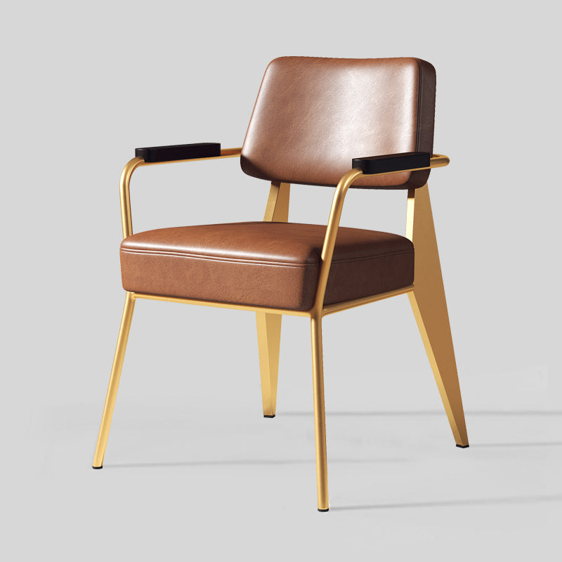 Chaise de salle à manger en métal rembourrée à dossier ouvert de chaise scandinave d'intérieur