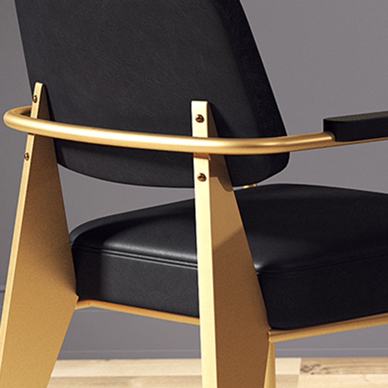 Chaise de salle à manger en métal rembourrée à dossier ouvert de chaise scandinave d'intérieur