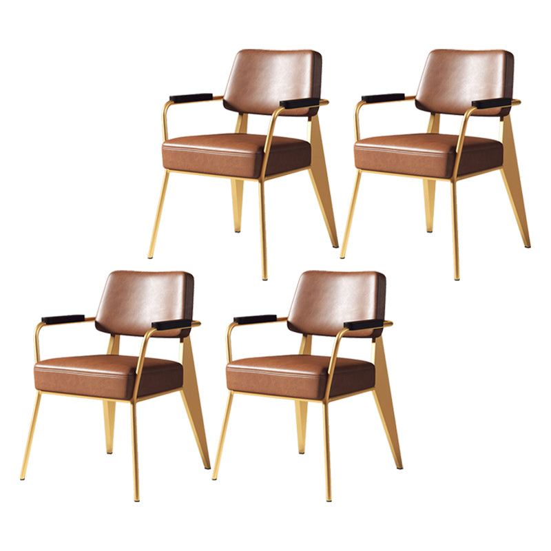 Chaise de salle à manger en métal rembourrée à dossier ouvert de chaise scandinave d'intérieur