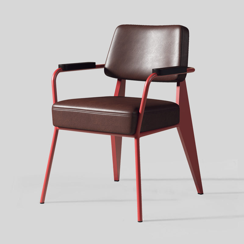 Chaise de salle à manger en métal rembourrée à dossier ouvert de chaise scandinave d'intérieur