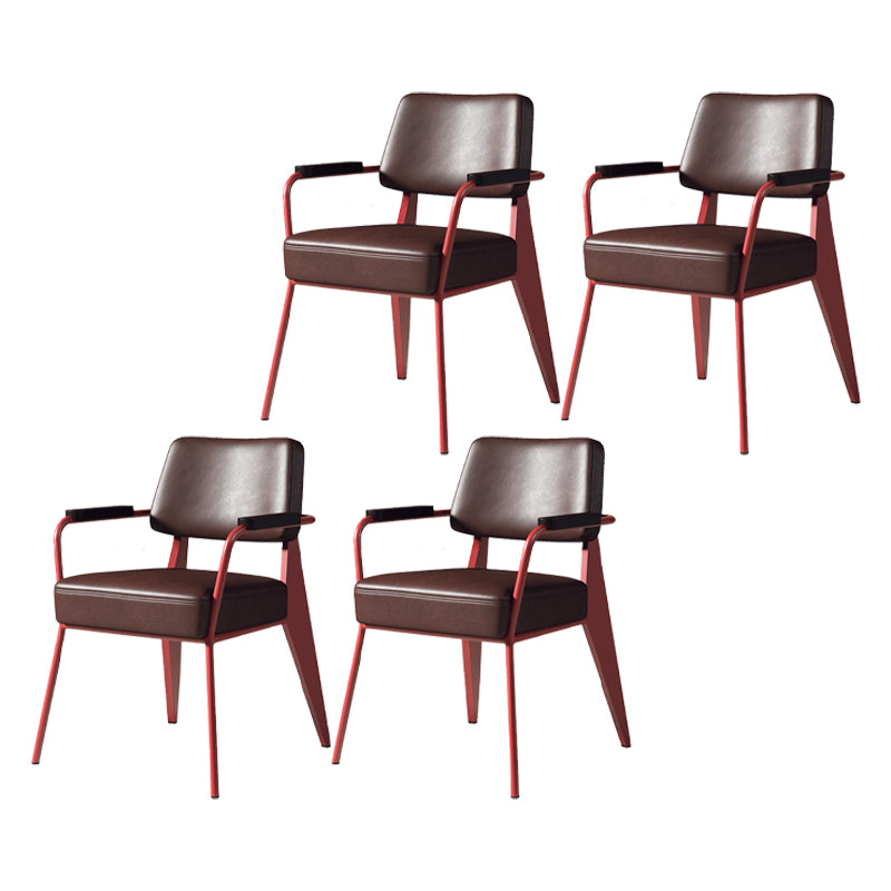 Chaise de salle à manger en métal rembourrée à dossier ouvert de chaise scandinave d'intérieur