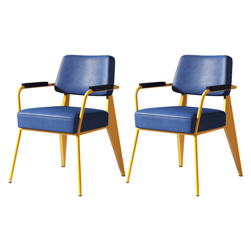 Chaise de salle à manger en métal rembourrée à dossier ouvert de chaise scandinave d'intérieur