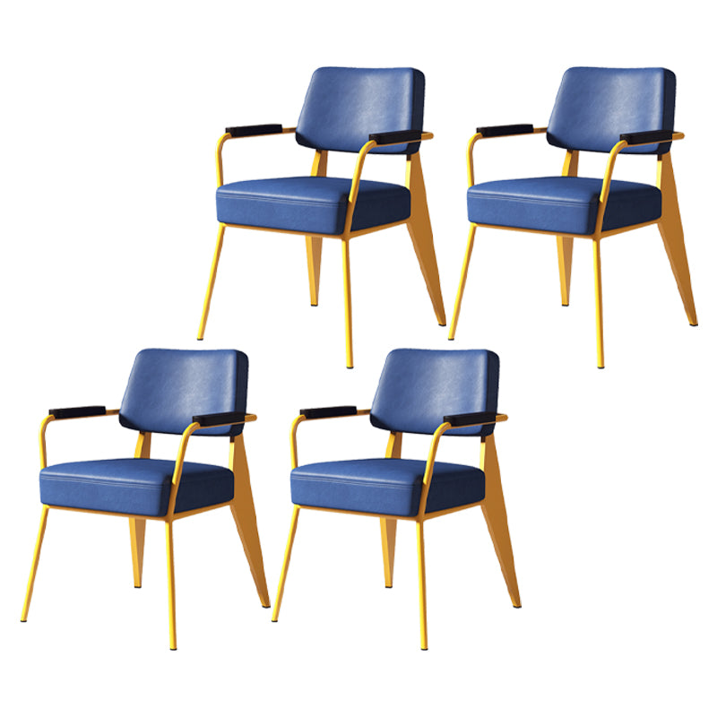 Chaise de salle à manger en métal rembourrée à dossier ouvert de chaise scandinave d'intérieur