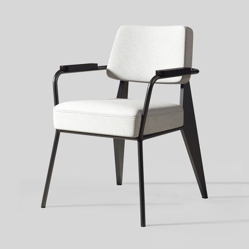 Chaise de salle à manger en métal rembourrée à dossier ouvert de chaise scandinave d'intérieur