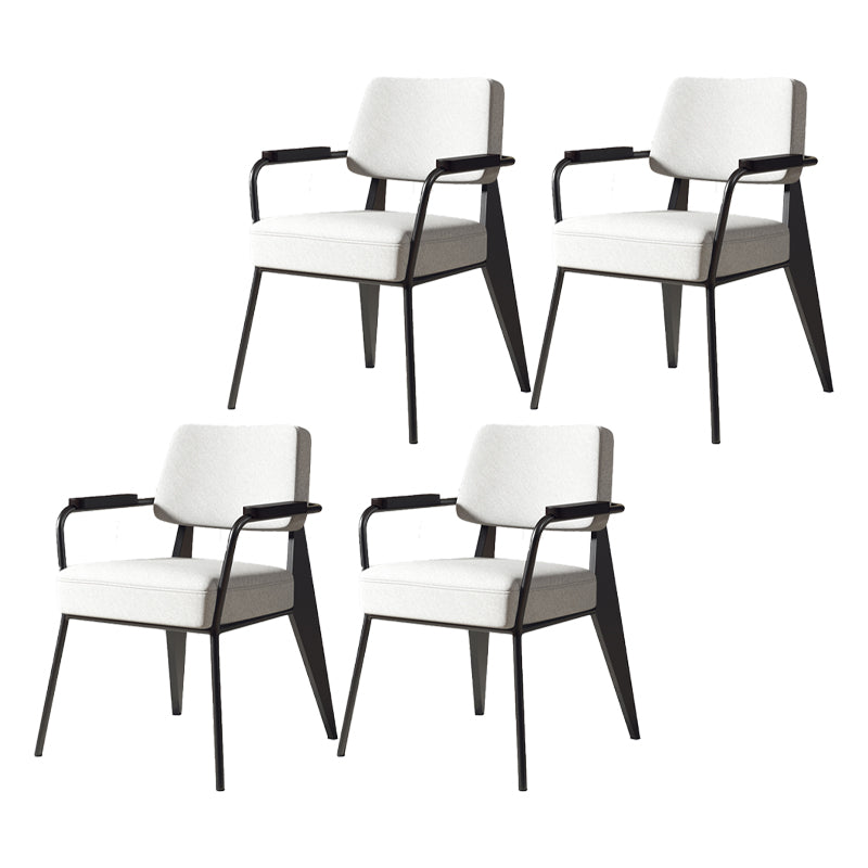 Chaise de salle à manger en métal rembourrée à dossier ouvert de chaise scandinave d'intérieur