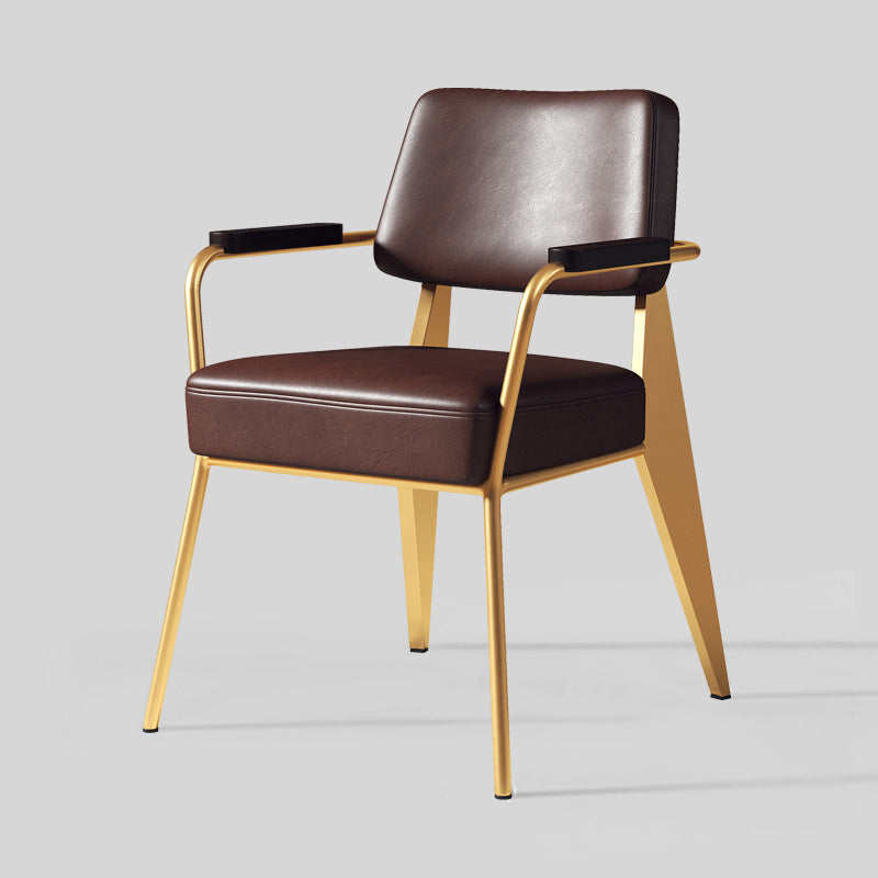 Chaise de salle à manger en métal rembourrée à dossier ouvert de chaise scandinave d'intérieur