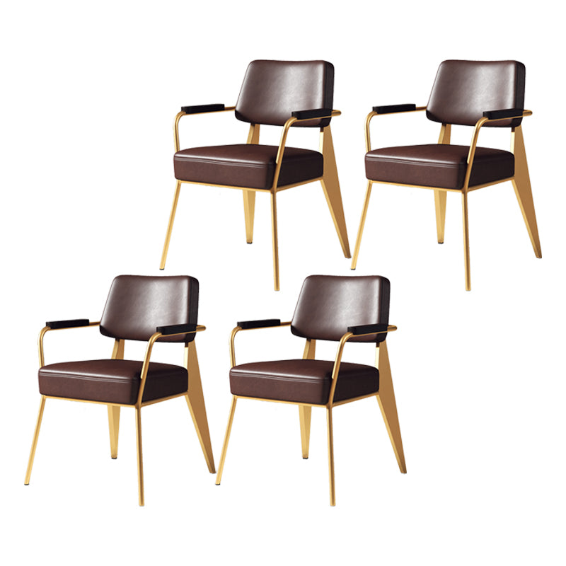 Chaise de salle à manger en métal rembourrée à dossier ouvert de chaise scandinave d'intérieur