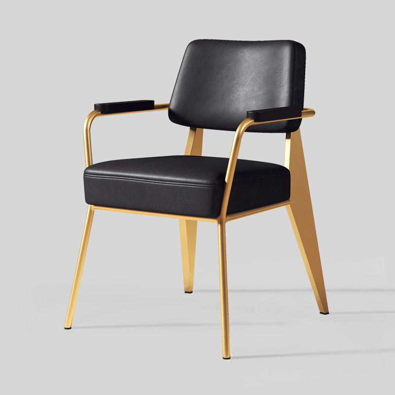 Chaise de salle à manger en métal rembourrée à dossier ouvert de chaise scandinave d'intérieur