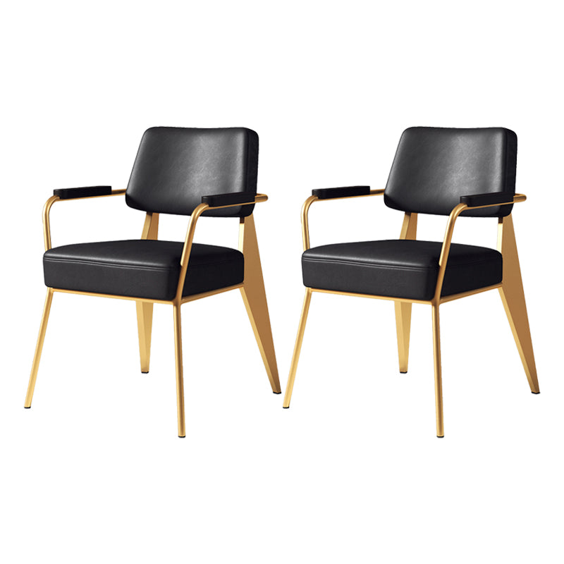 Chaise de salle à manger en métal rembourrée à dossier ouvert de chaise scandinave d'intérieur