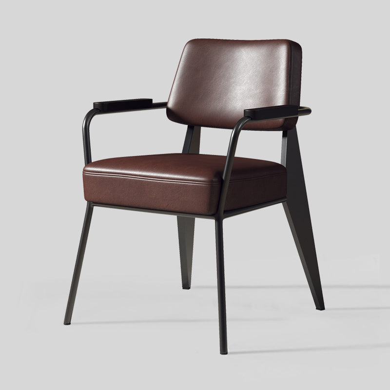 Chaise de salle à manger en métal rembourrée à dossier ouvert de chaise scandinave d'intérieur