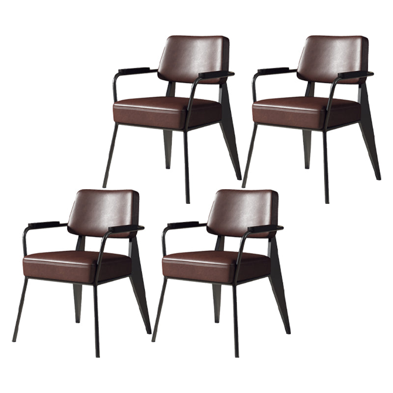 Chaise de salle à manger en métal rembourrée à dossier ouvert de chaise scandinave d'intérieur