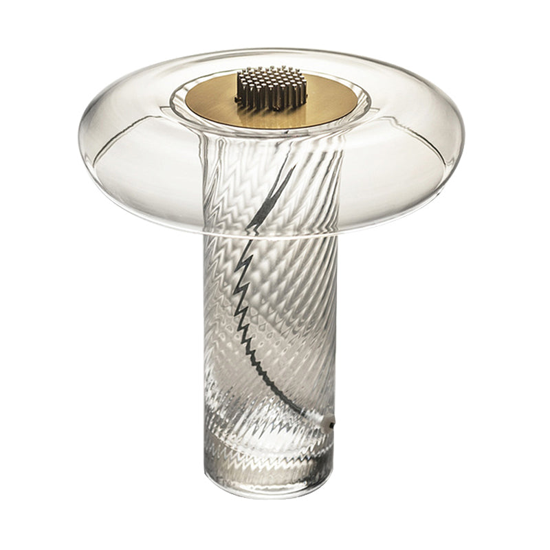 Éclairage de tâche ombragé contemporain Verre transparent 1 Bulbe Salon Small Desk Lampe