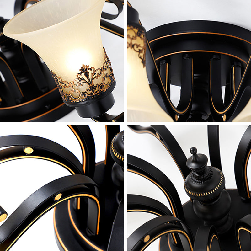 Simple Flush Mount Ceiling Light Modern Ceiling Lamp with Glass Shade for Living Room