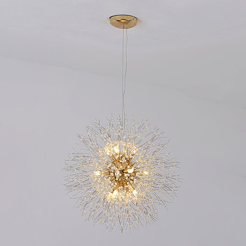 Aparte de iluminación suspendido de diente de león luces colgantes colgantes de múltiples cabezas múltiples con cristal