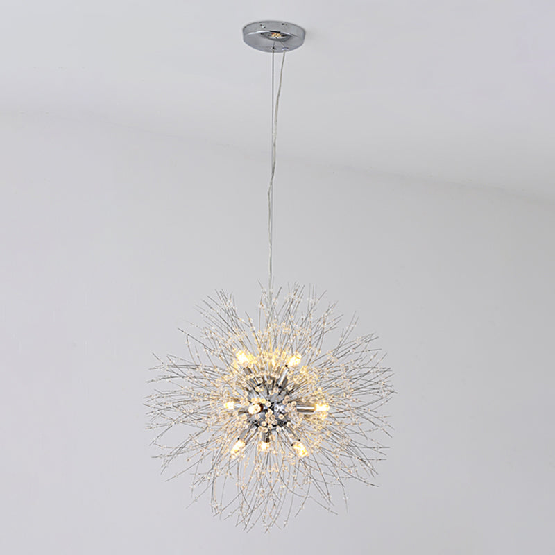 Aparte de iluminación suspendido de diente de león luces colgantes colgantes de múltiples cabezas múltiples con cristal