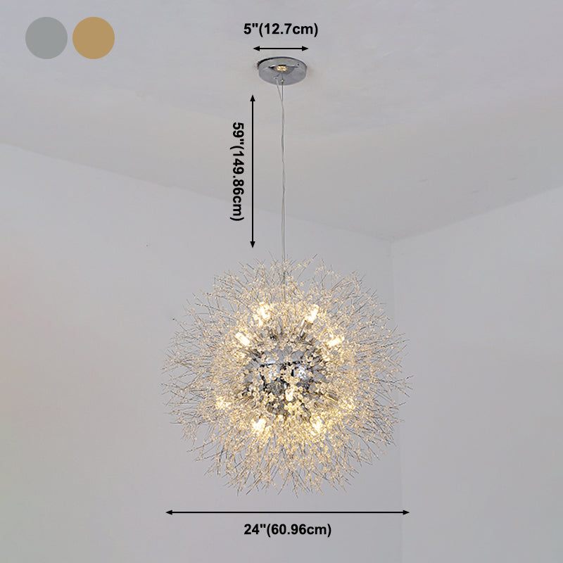Aparte de iluminación suspendido de diente de león luces colgantes colgantes de múltiples cabezas múltiples con cristal