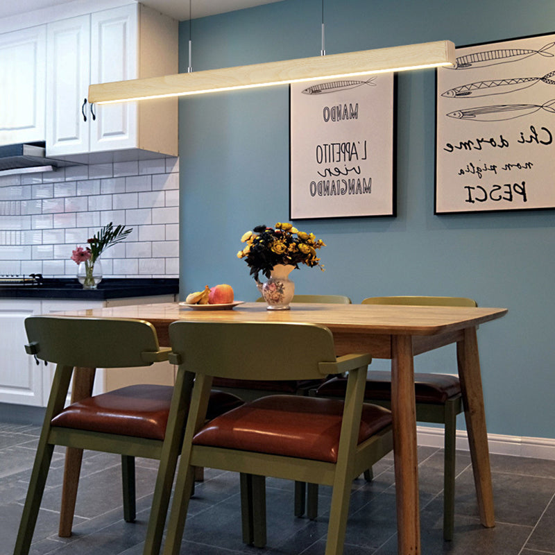 Modern Simple Hanging Lamp Rectangle LED Aluminum Pendant Light Fixture for Dining Room