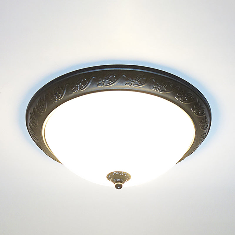 Traditional Flush Mount Ceiling Light Fixtures Simple Ceiling Lamp with Glass Shade