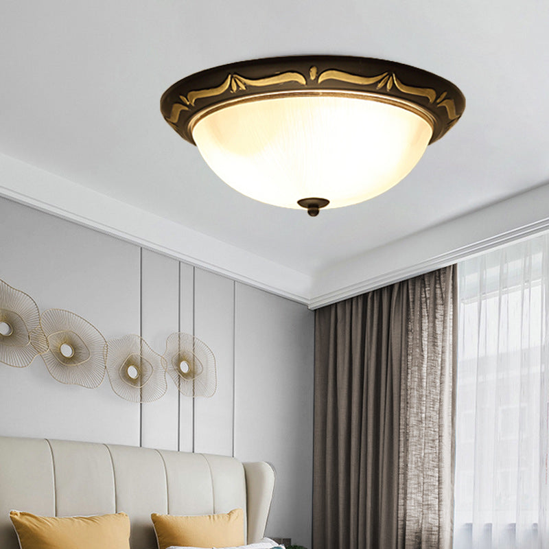 Traditional Flush Mount Light Simple Ceiling Light with Glass Shade for Sitting Room