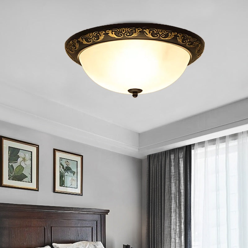 Traditional Flush Mount Light Simple Ceiling Light with Glass Shade for Sitting Room