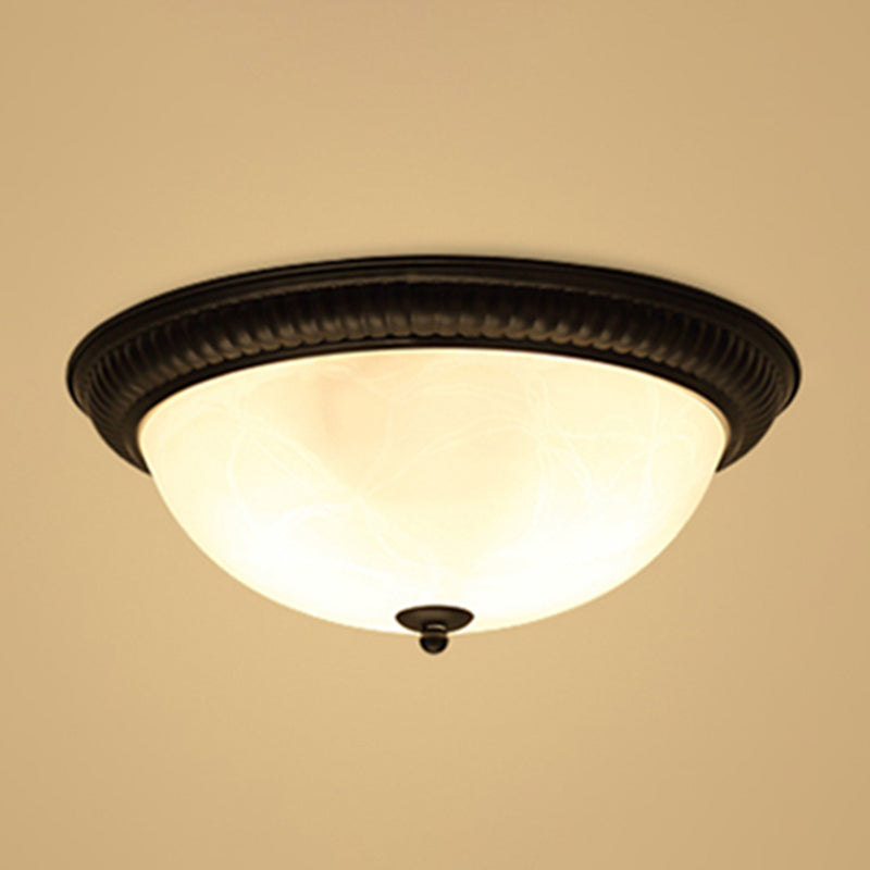 Traditional Flush Mount Light Simple Ceiling Light with Glass Shade for Sitting Room