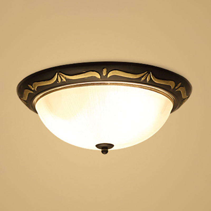 Traditional Flush Mount Light Simple Ceiling Light with Glass Shade for Sitting Room