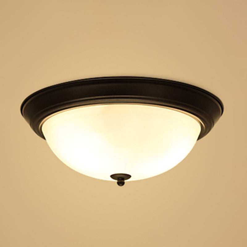 Traditional Flush Mount Light Simple Ceiling Light with Glass Shade for Sitting Room