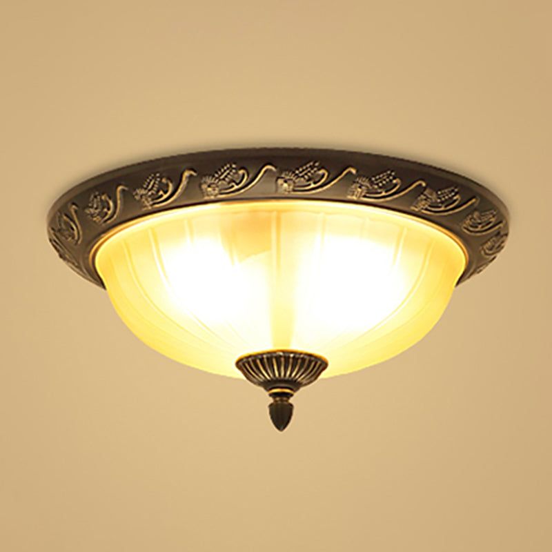 Traditional Flush Mount Light Simple Ceiling Light with Glass Shade for Sitting Room