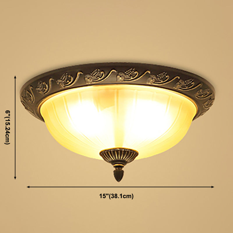 Traditional Flush Mount Light Simple Ceiling Light with Glass Shade for Sitting Room
