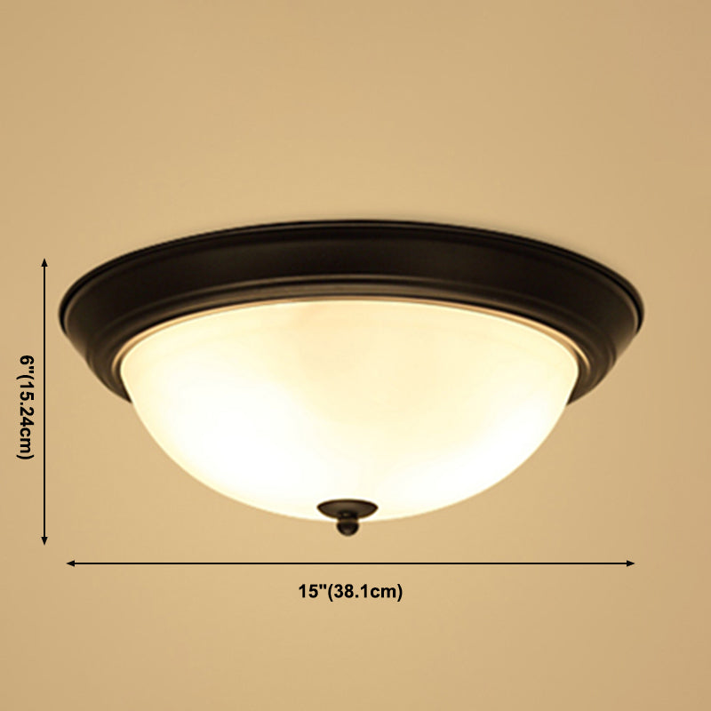 Traditional Flush Mount Light Simple Ceiling Light with Glass Shade for Sitting Room