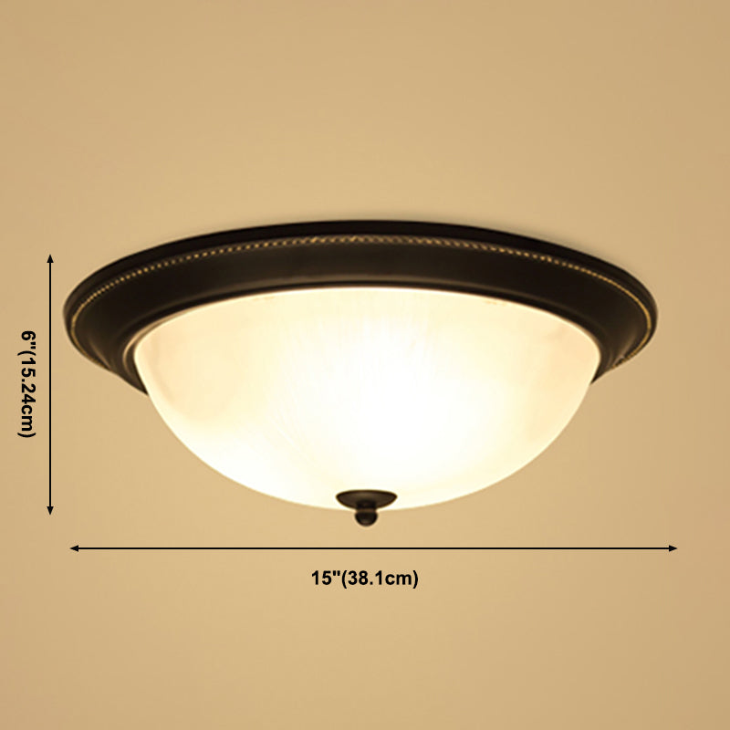 Traditional Flush Mount Light Simple Ceiling Light with Glass Shade for Sitting Room